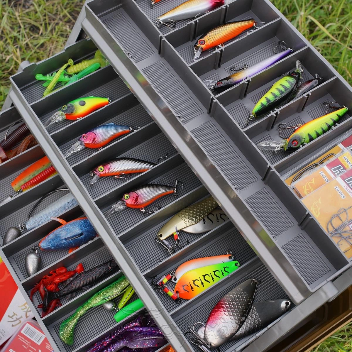 Ящик рыболовный NISUS Tackle Box (3 полки) (бирюзовый)