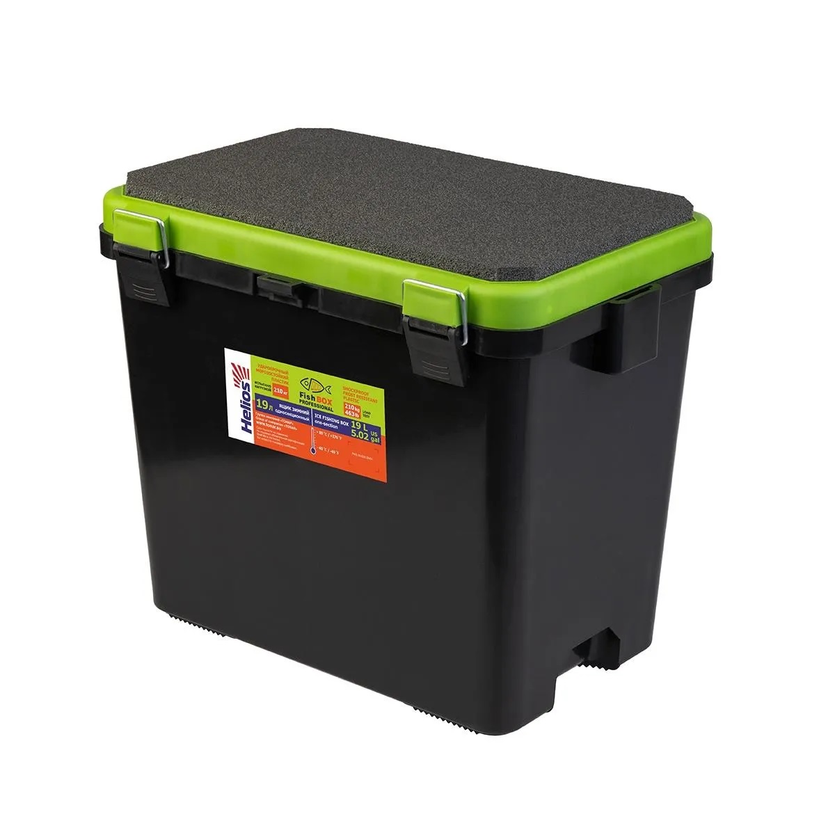 Ящик рыболовный зимний HELIOS FishBox 19 л (1 секция) (зелёный)