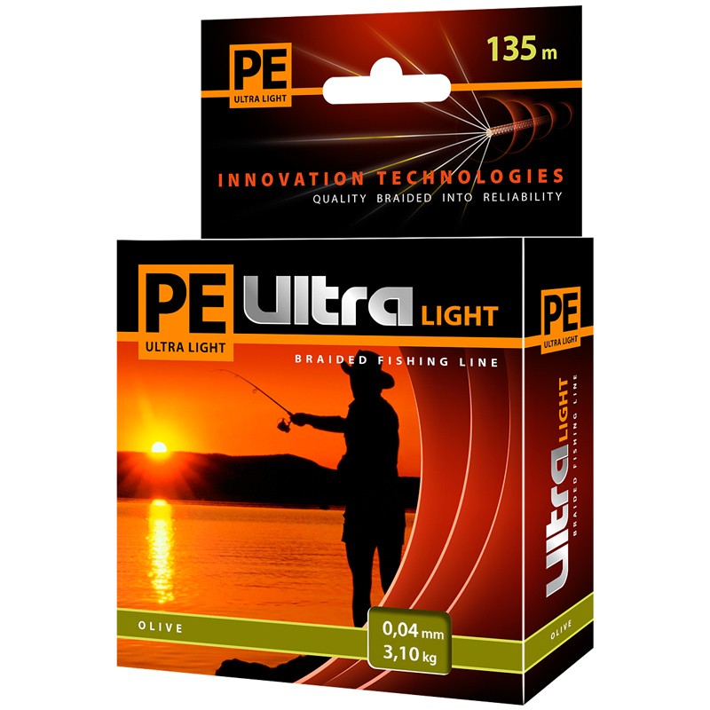 Плетёный шнур AQUA PE Ultra Light (100 м, 0.04 мм (3.1 кг), олива)