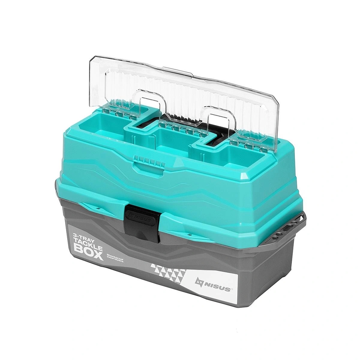 Ящик рыболовный NISUS Tackle Box (3 полки) (бирюзовый)