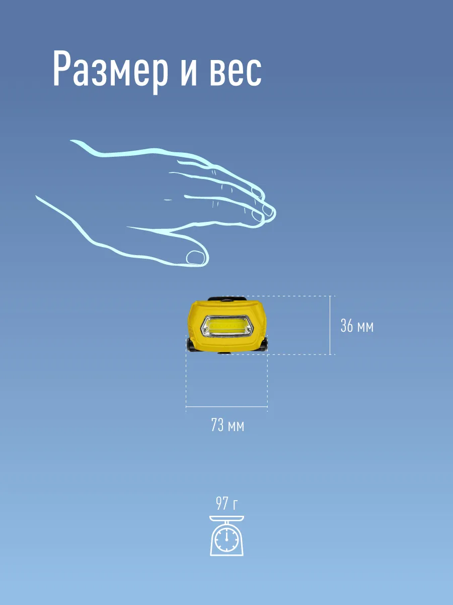 Фонарь налобный аккумуляторный КОСМОС Li-PoH3WCOB