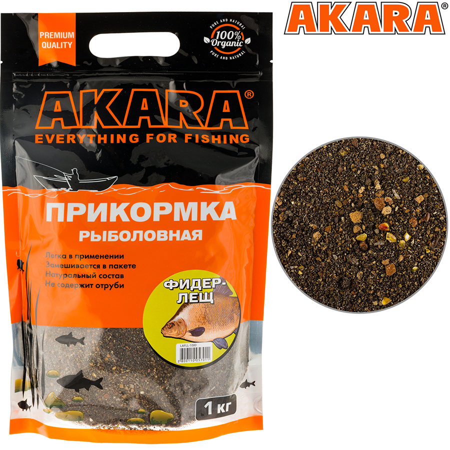Прикормка AKARA Premium Organic Фидер Лещ (1 кг)