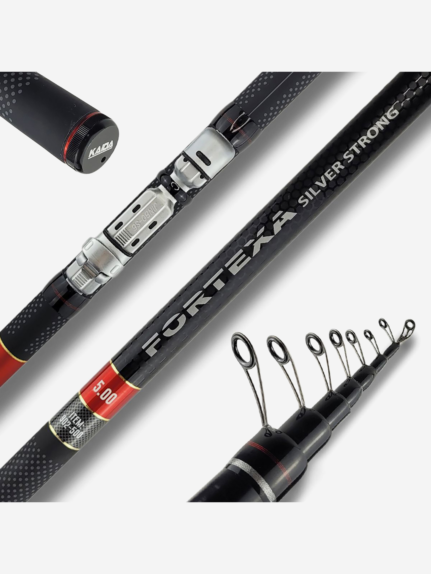 Удилище телескопическое KAIDA Fortexa Silver Strong