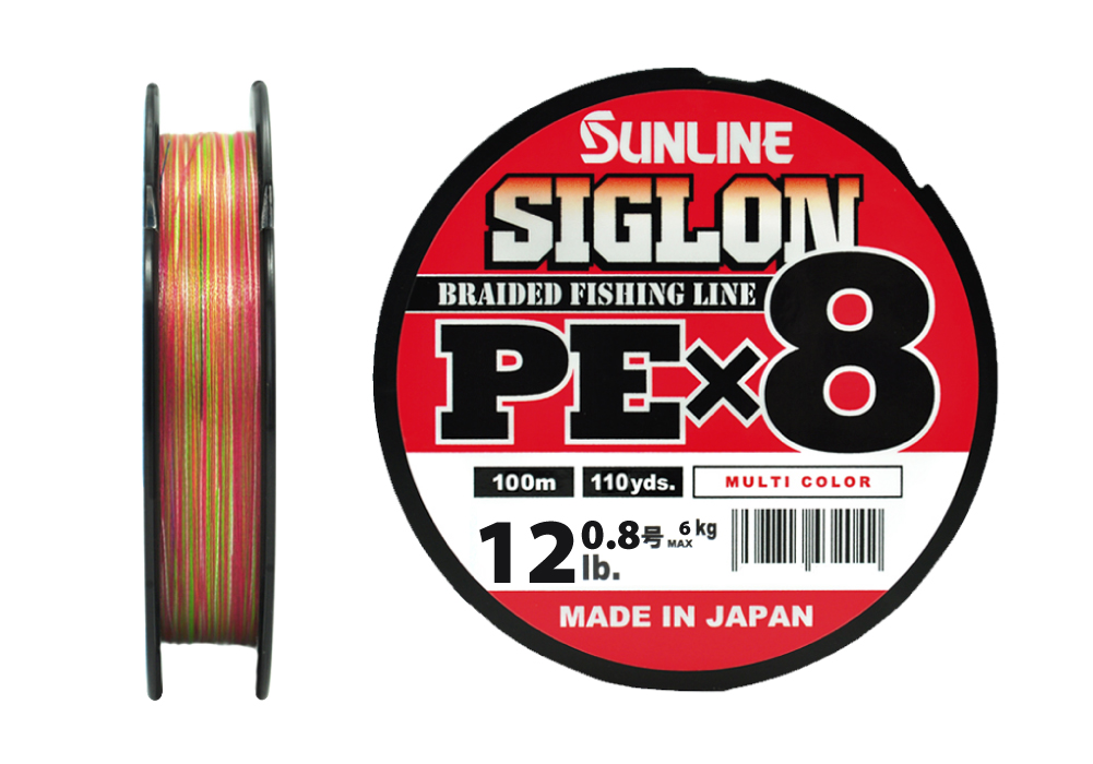 Плетёный шнур SUNLINE Siglon PEx8 (100 м, #0.8, 0.153 мм, 6 кг, Multicolor)