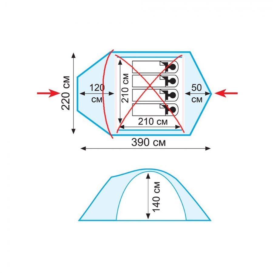 Палатка TRAMP Lair 4 (V2)