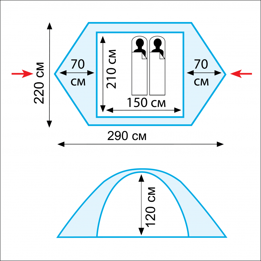 Палатка TRAMP Nishe 2 (V2)