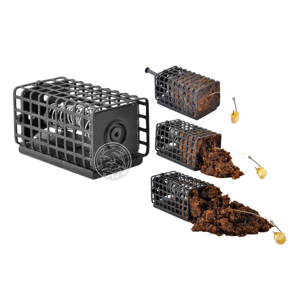 Кормушка ТРИ КИТА прямоугольная с поршнем