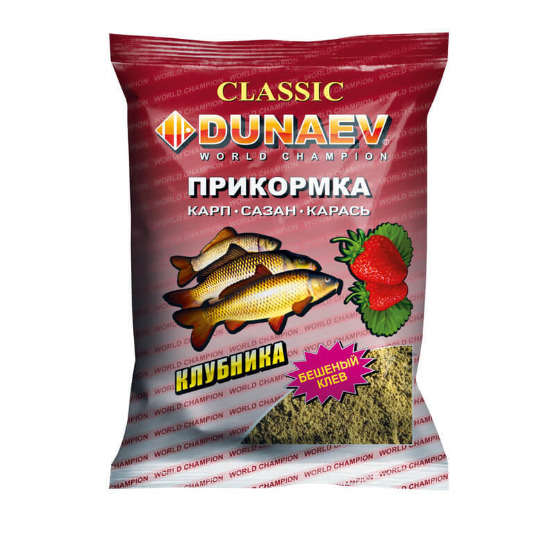 Прикормка DUNAEV Классика Карп Клубника (0.9 кг)