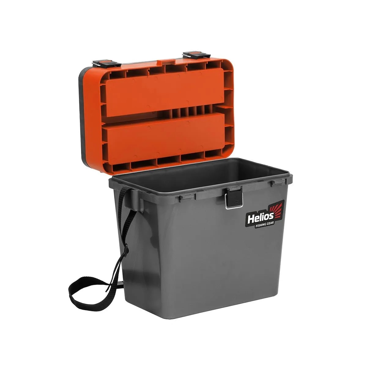 Ящик рыболовный зимний HELIOS 19 л (2 секции) (серый/оранжевый)