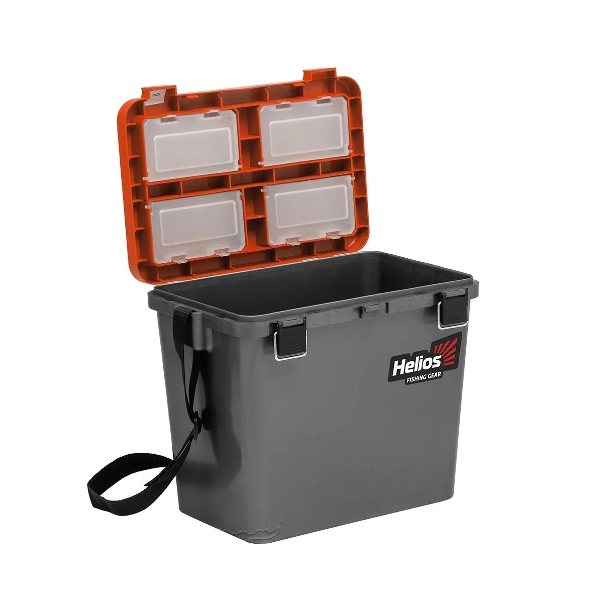Ящик рыболовный зимний HELIOS 19 л (1 секция) (серый/оранжевый)