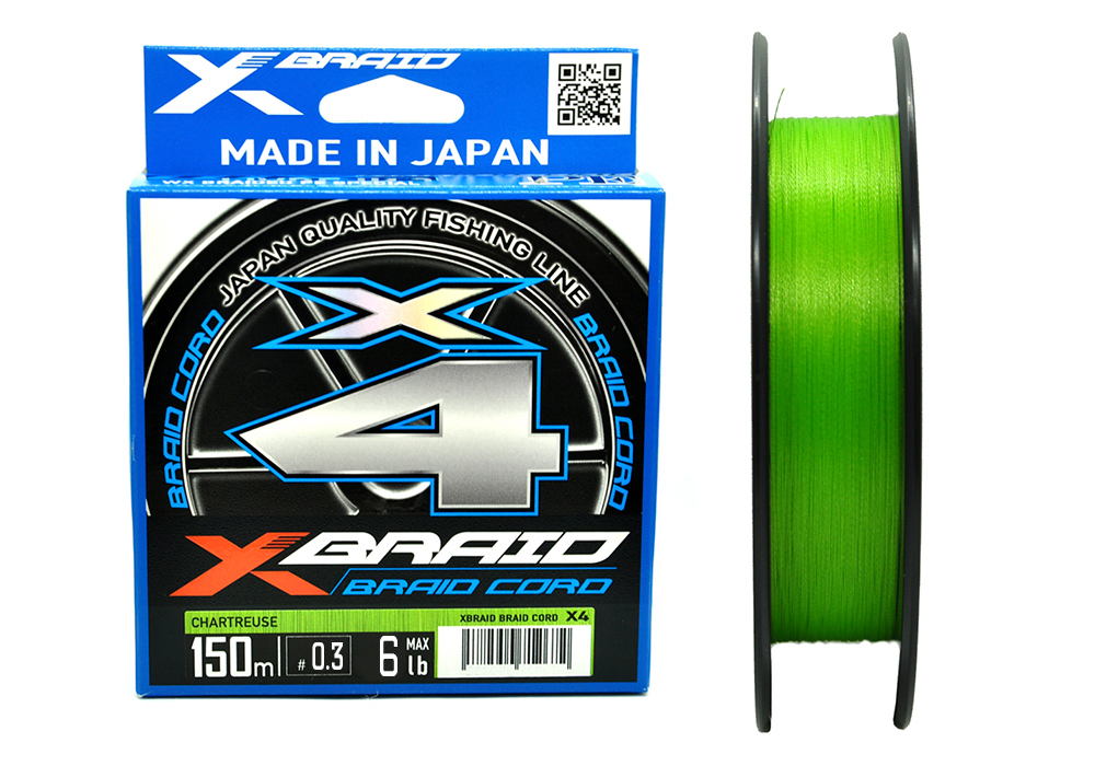 Плетёный шнур YGK X-Braid Cord X4 (150 м, #0.3/6 lb)
