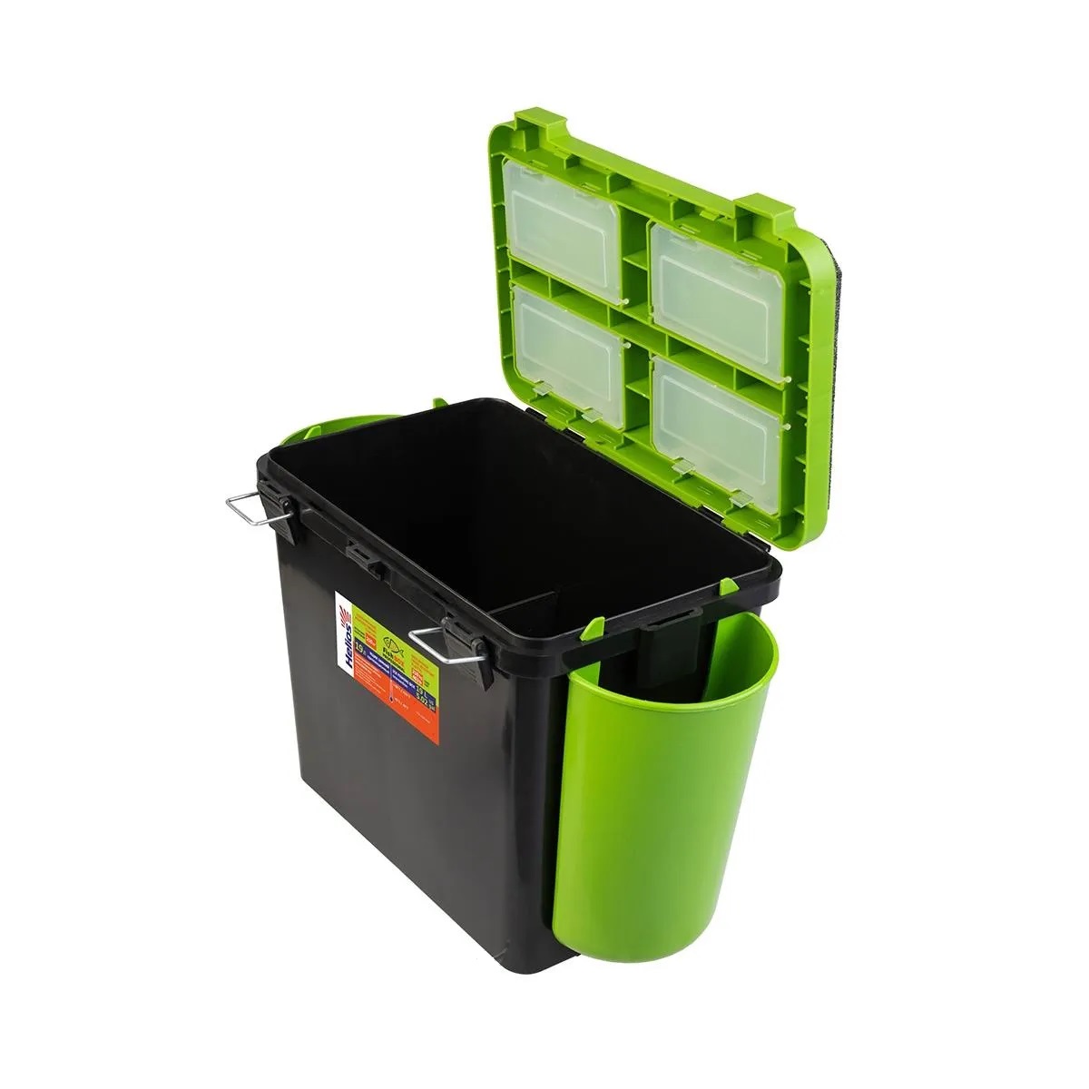 Ящик рыболовный зимний HELIOS FishBox 19 л (1 секция) (зелёный)