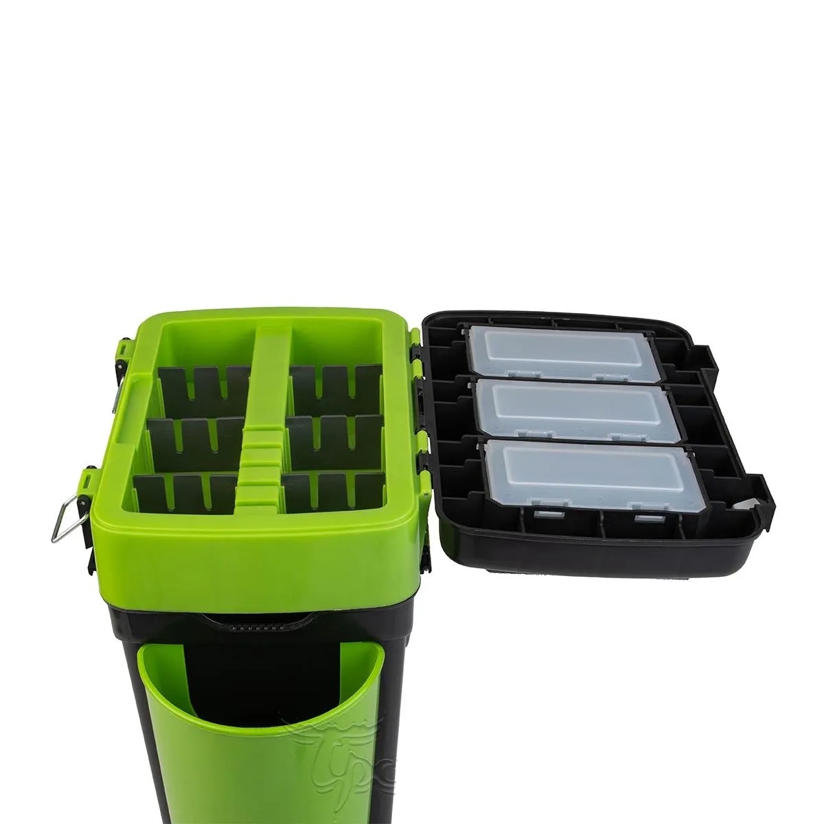 Ящик рыболовный зимний HELIOS FishBox 10 л (2 секции) (зелёный)