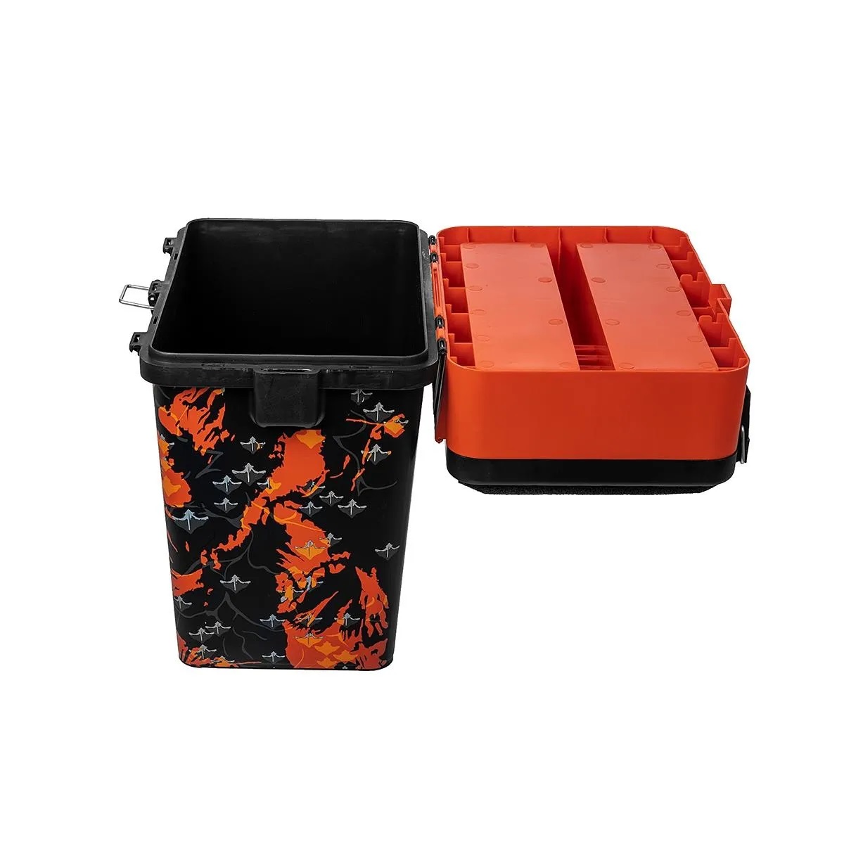 Ящик рыболовный зимний HELIOS Shark (2 секции) (оранжевый)