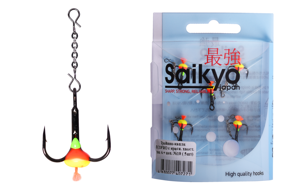 Тройник-капля ECOPRO Красный хвост A с цепочкой