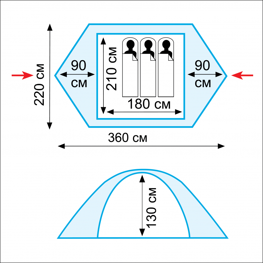 Палатка TRAMP Nishe 3 (V2)