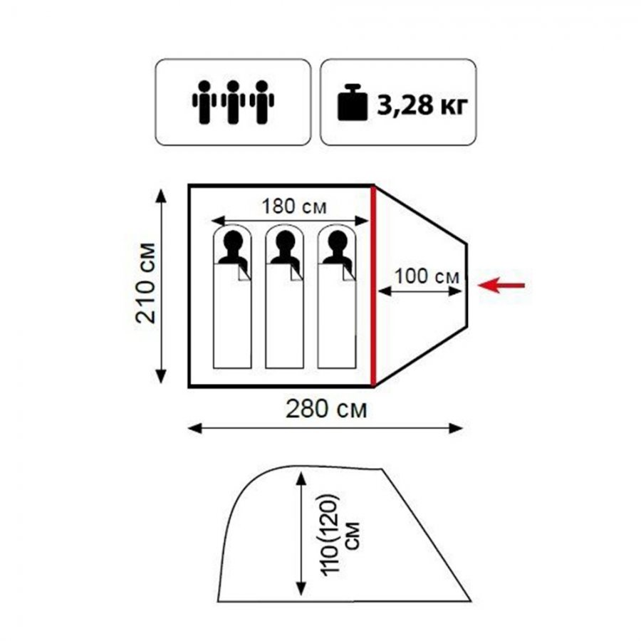 Палатка TRAMP LITE Fly 3 (зелёный)