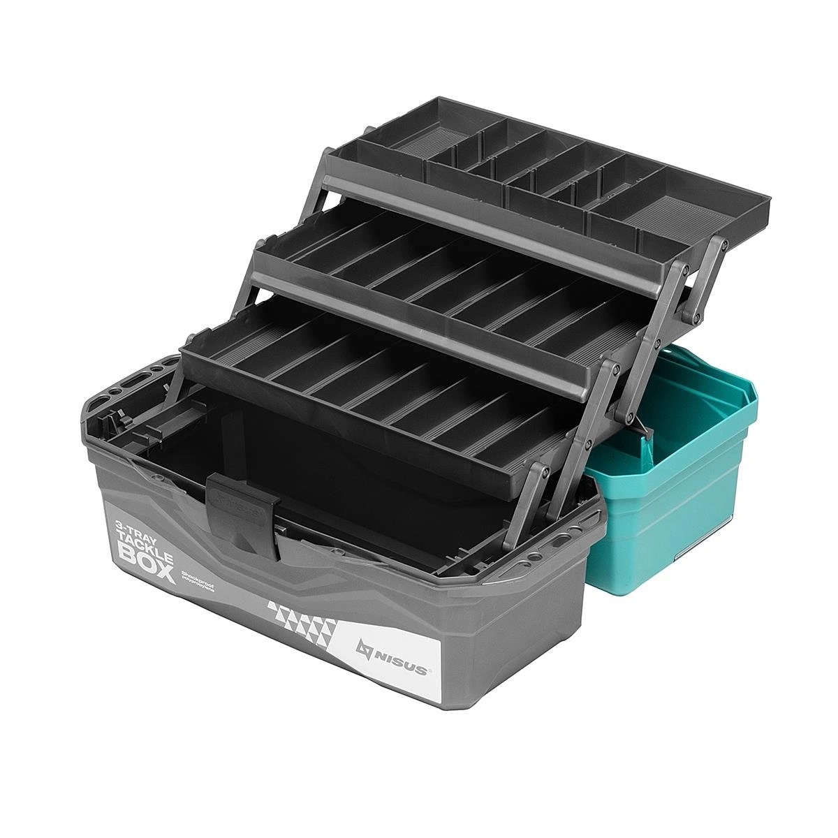 Ящик рыболовный NISUS Tackle Box (3 полки) (бирюзовый)