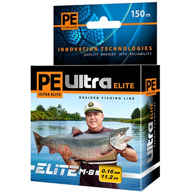 Плетёный шнур AQUA PE Ultra Elite M-8 (150 м, 0.12 мм (7.8 кг), жёлтый)