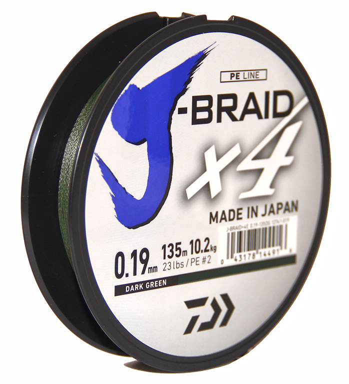 Плетёный шнур DAIWA J-Braid X4 (135 м, 0.07 мм (2.6 кг), Chartreuse)