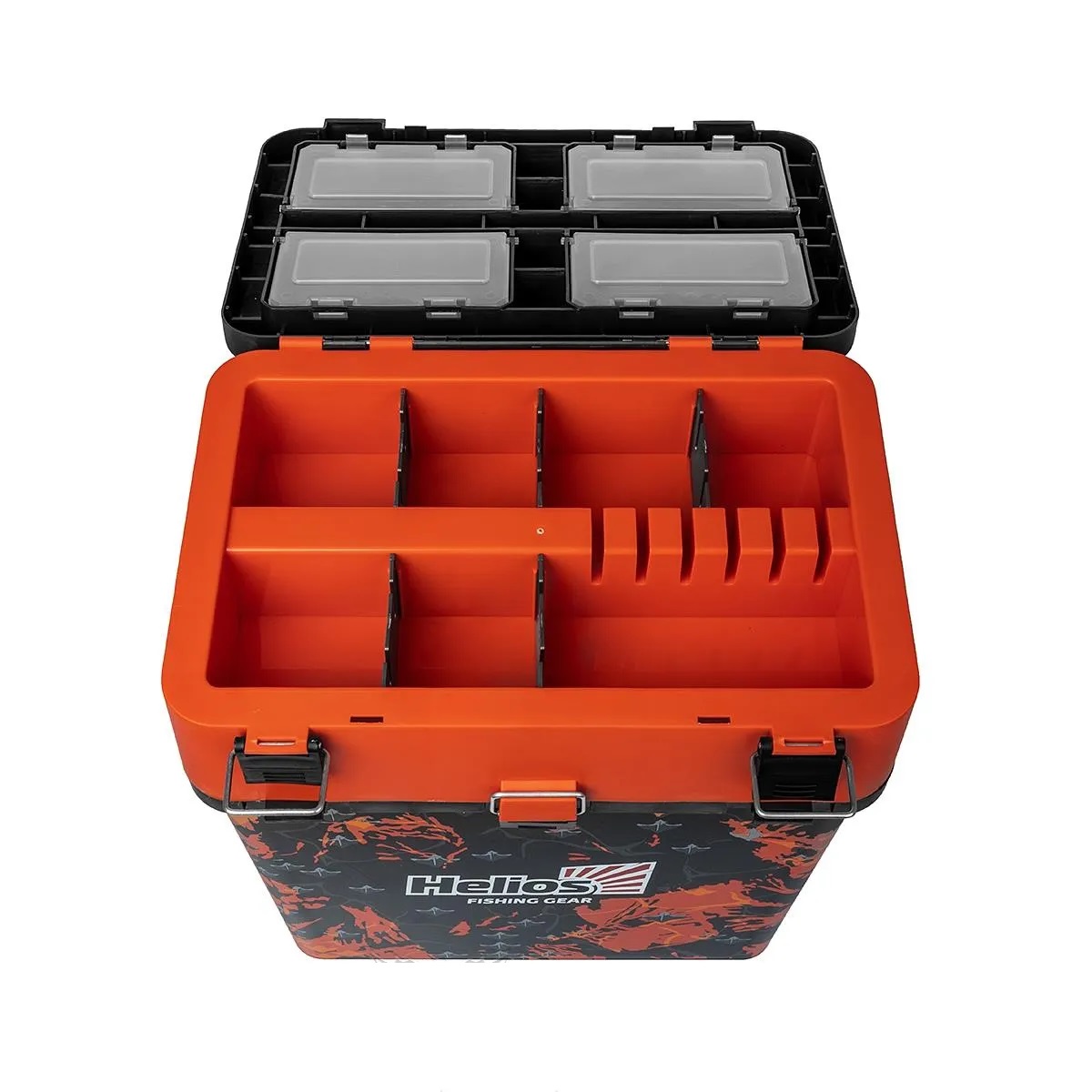 Ящик рыболовный зимний HELIOS Shark (2 секции) (оранжевый)