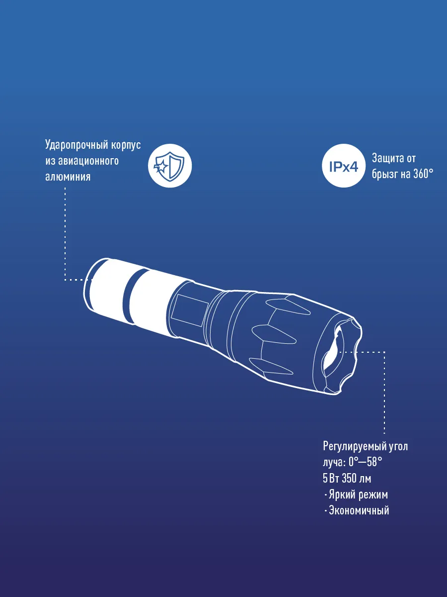 Фонарь ручной КОСМОС PREMIUM AL_5W