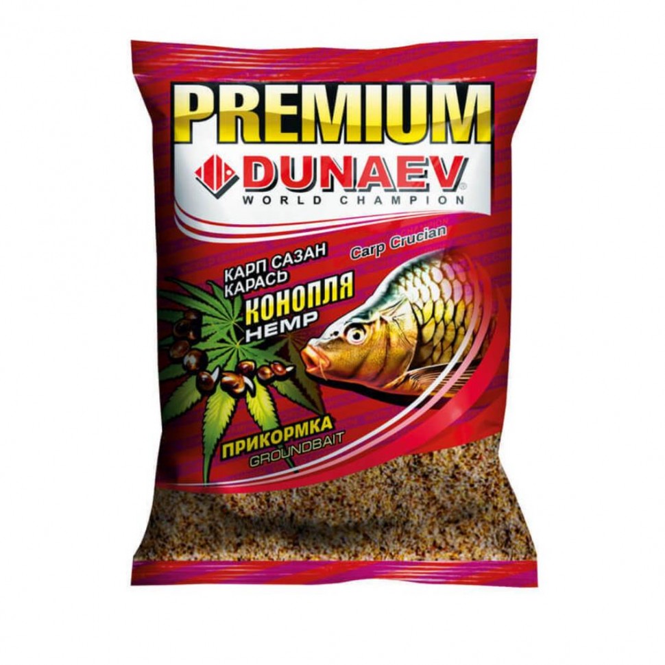 Прикормка DUNAEV Premium Карп Конопля (1 кг)