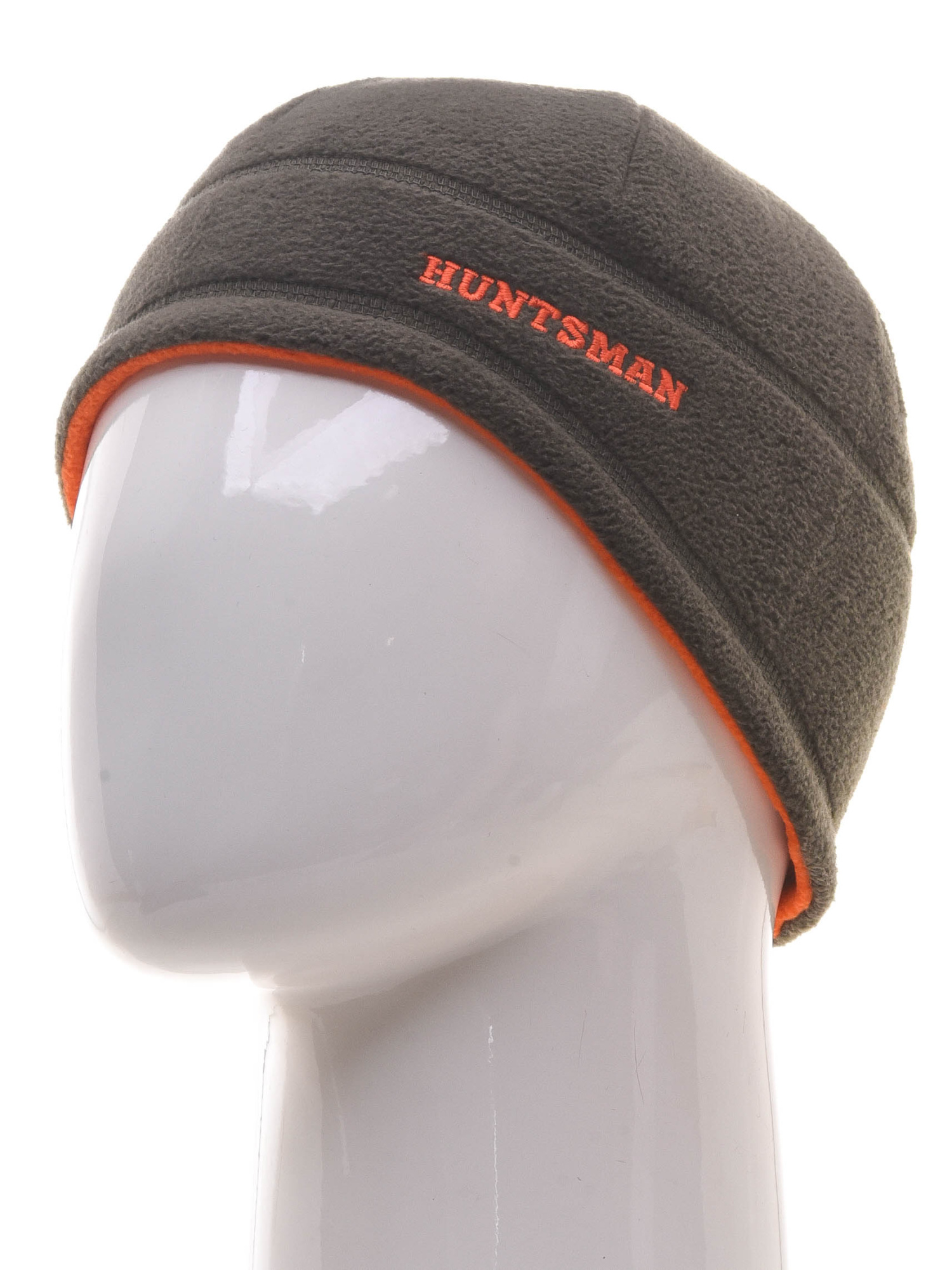 Шапка флисовая двухсторонняя HUNTSMAN (56-58, хаки/оранжевый)