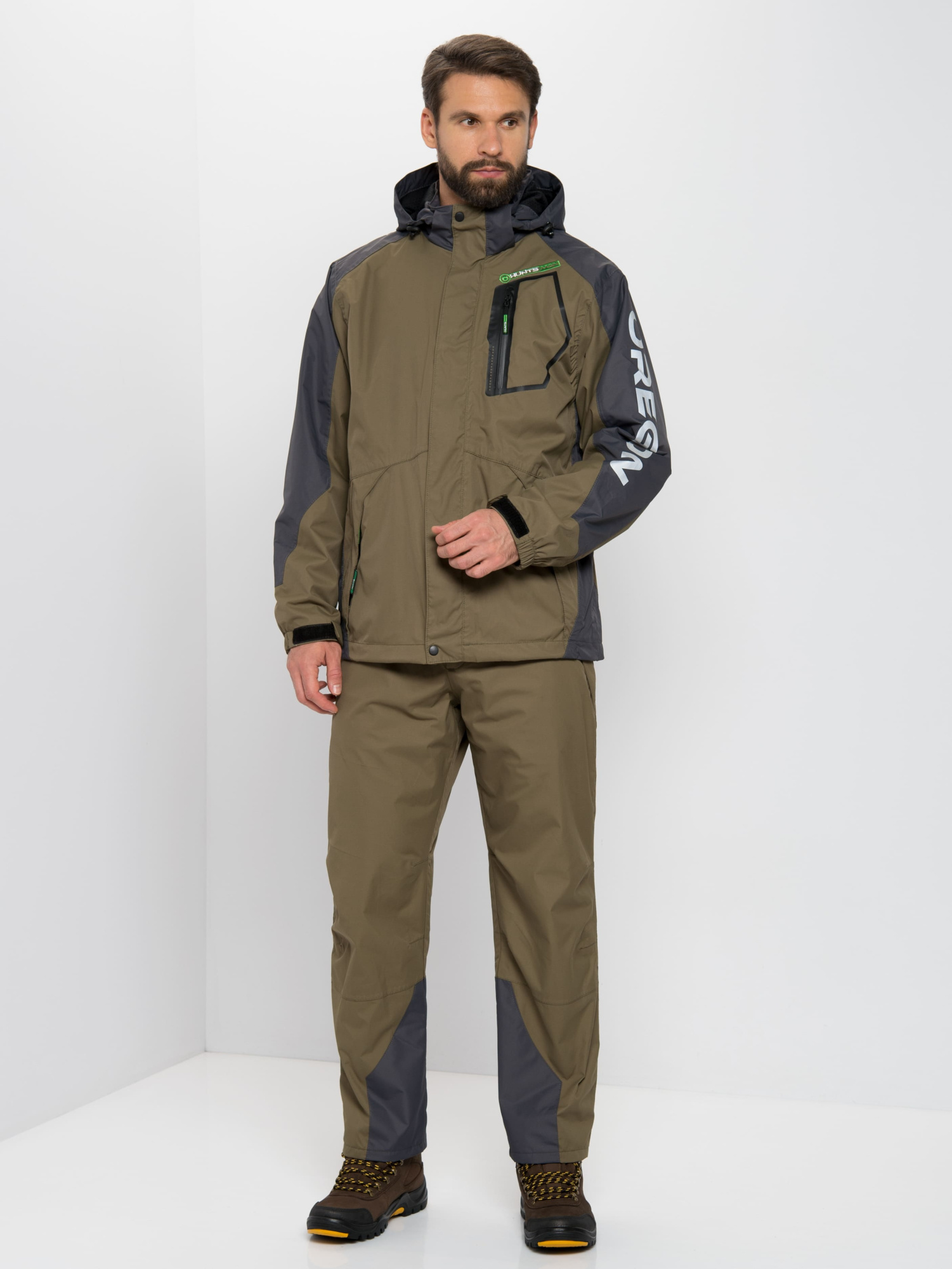 Костюм демисезонный HUNTSMAN Орегон (Breathable) (р. 44-46, хаки/серый)