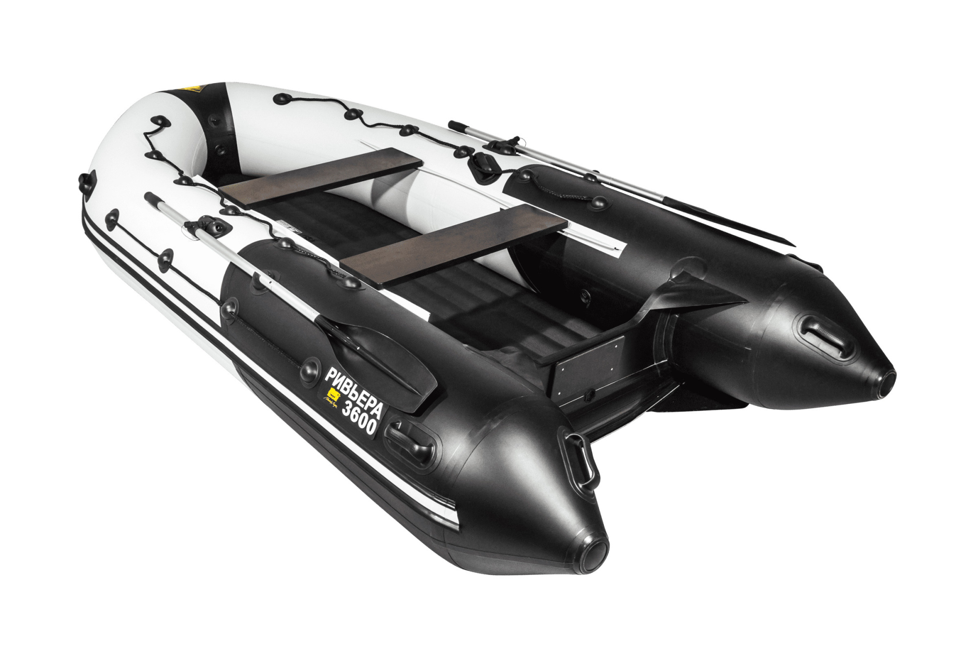 Лодка МЛ Ривьера 3600 НДНД Гидролыжа (светло-серый/чёрный)
