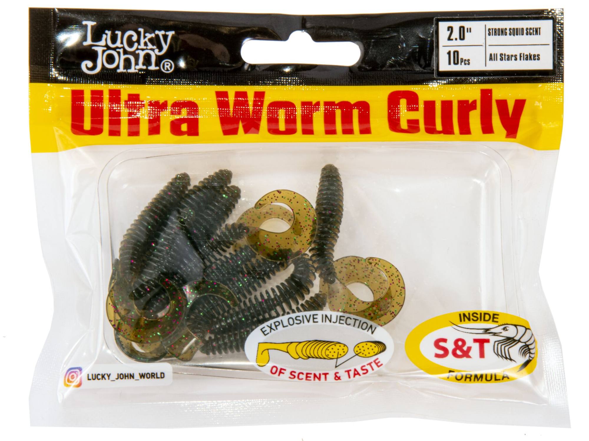 Мягкая приманка LUCKY JOHN Ultraworm Curly (2"/5 см, PA03, 10 шт)