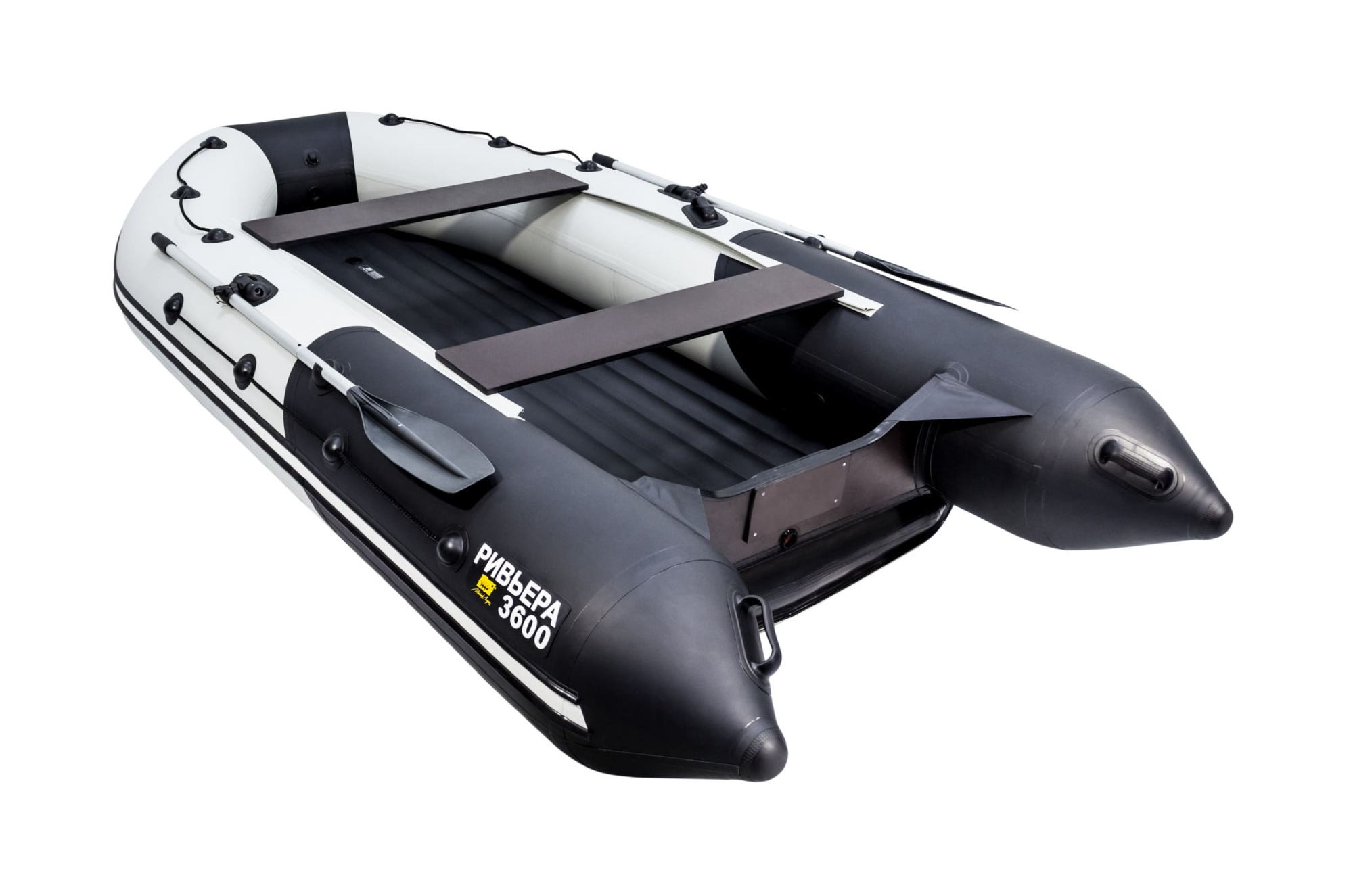 Лодка МЛ Ривьера 3600 КНД (светло-серый/чёрный)