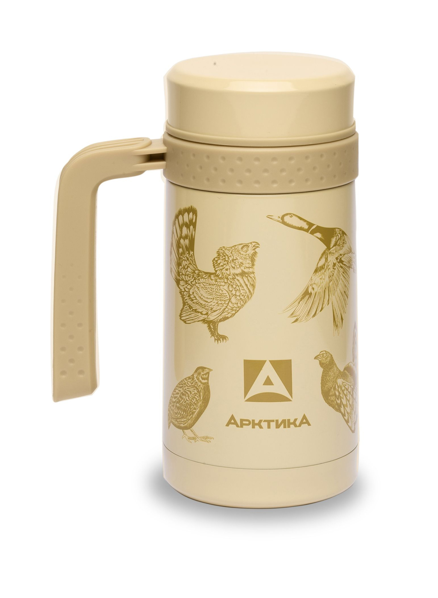 Термос-кружка АРКТИКА 412 (0.5 л, бежевый (птицы))